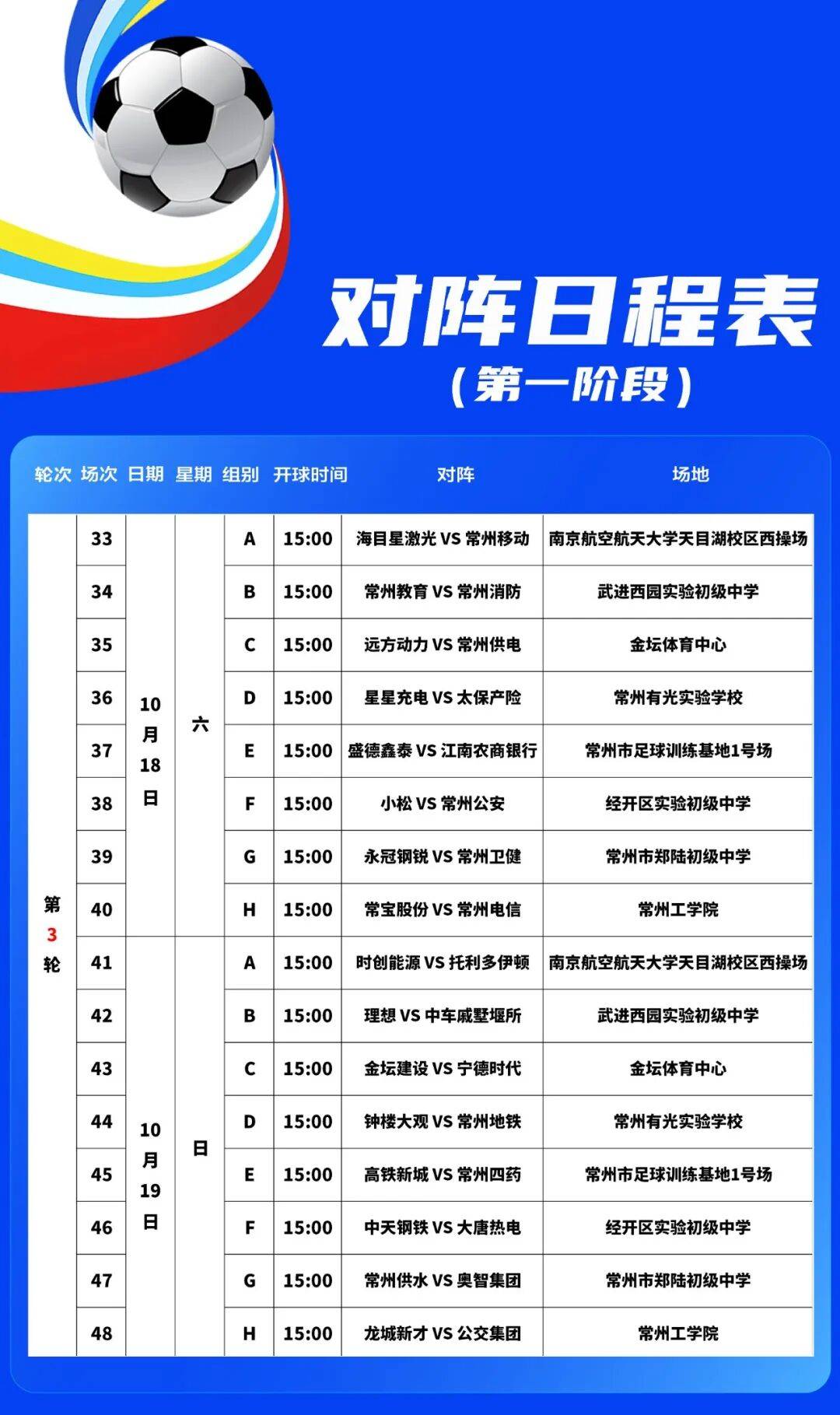 “常超”本周(zhōu)末开賽(sài)！賽(sài)程(chéng)安排公布