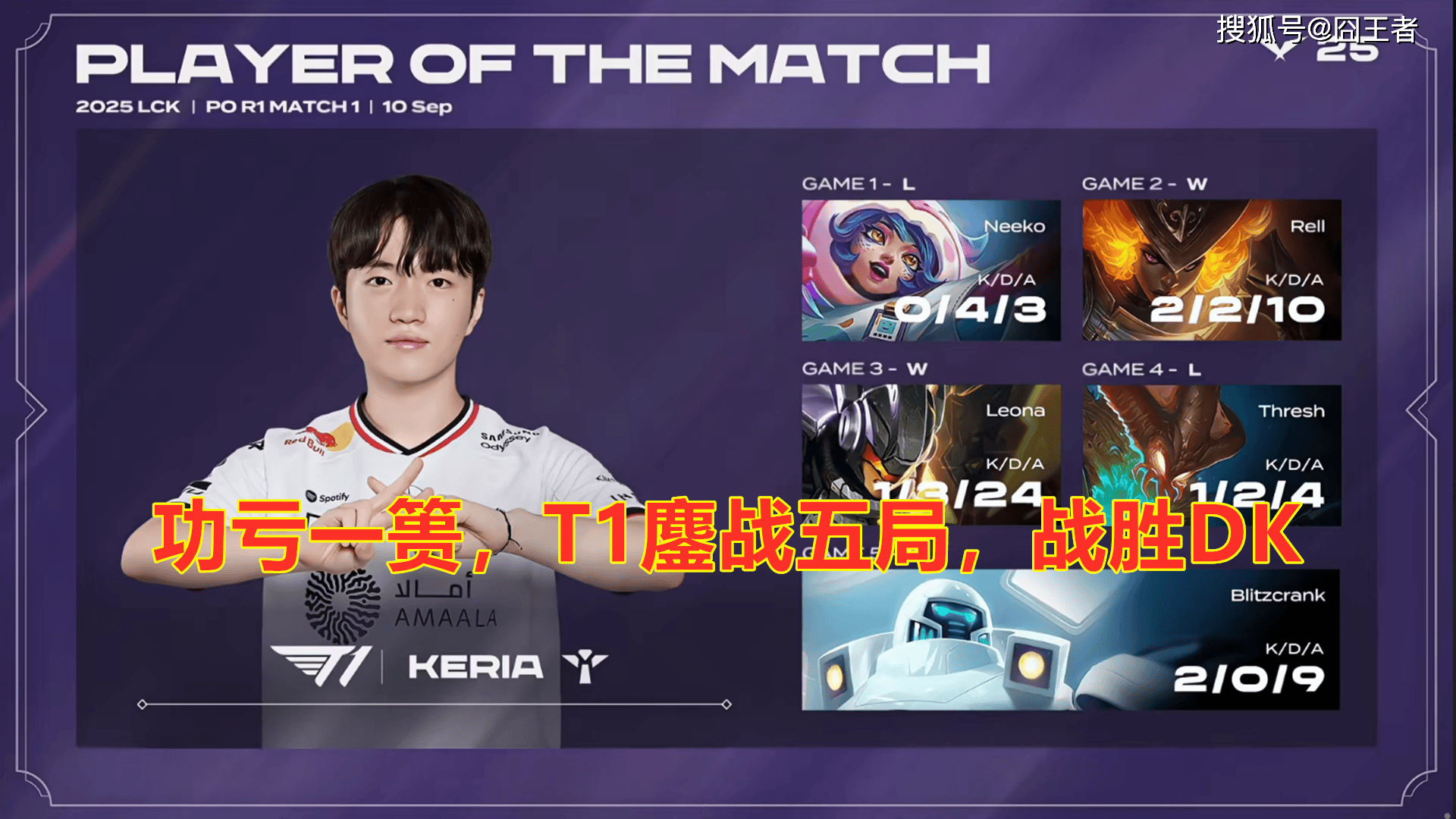 LCK季后赛:功亏一簣(kuì),T1鏖战五局,战勝(shèng)DK,许秀白忙(máng)活了